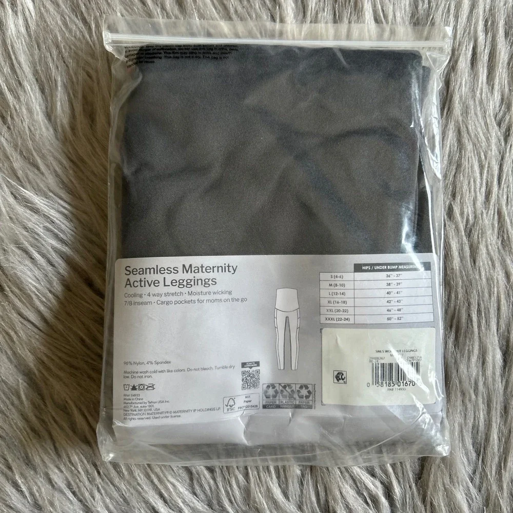 Destination Maternity Seamless Active Maternity Leggings Womens Size‎ Small Gray